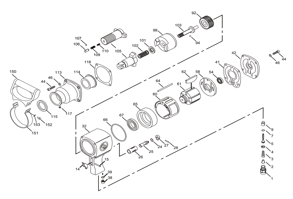 Figure 0 Diagram and Parts List for CP0611P-RS  Chicago Pneumatic Wrench